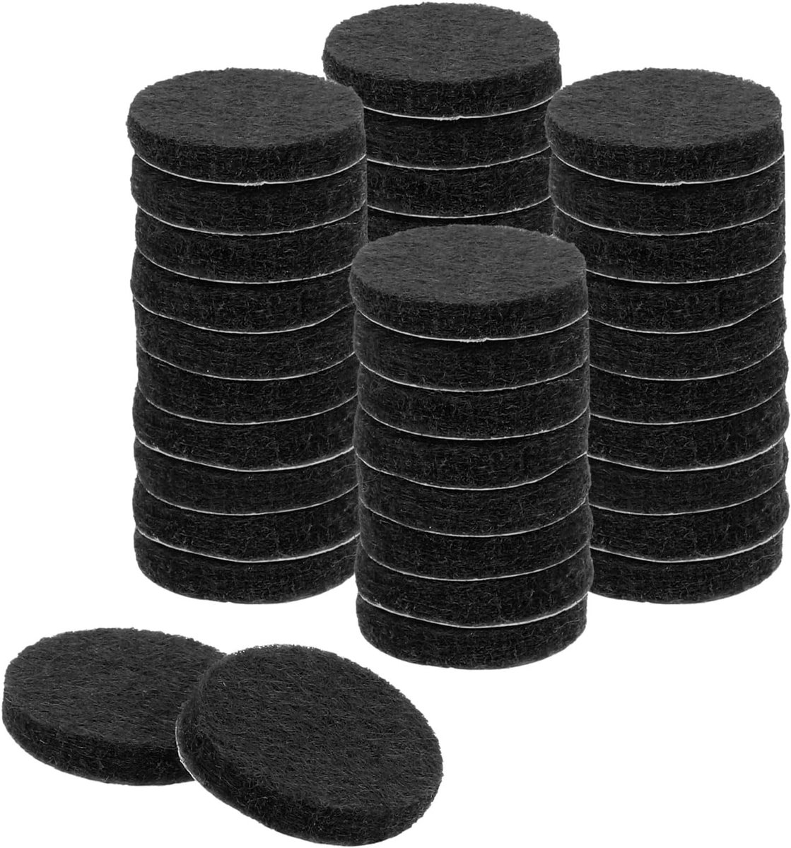 Ronde viltbescherming voor meubels, 40 stuks, diameter x 0,3 cm, dikte met antislip en krasbestendige lijm, bescherming voor stoelpoten, beschermt vloeren van zwart hout