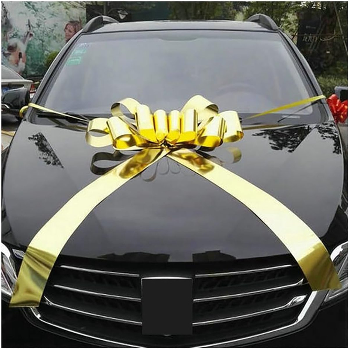 grote strik voor auto 61 cm autostrik autoboog Happy Birthday fiets auto cadeaustrik grote decoratie boog reuzenstrik kerststrikken met zuignap goud