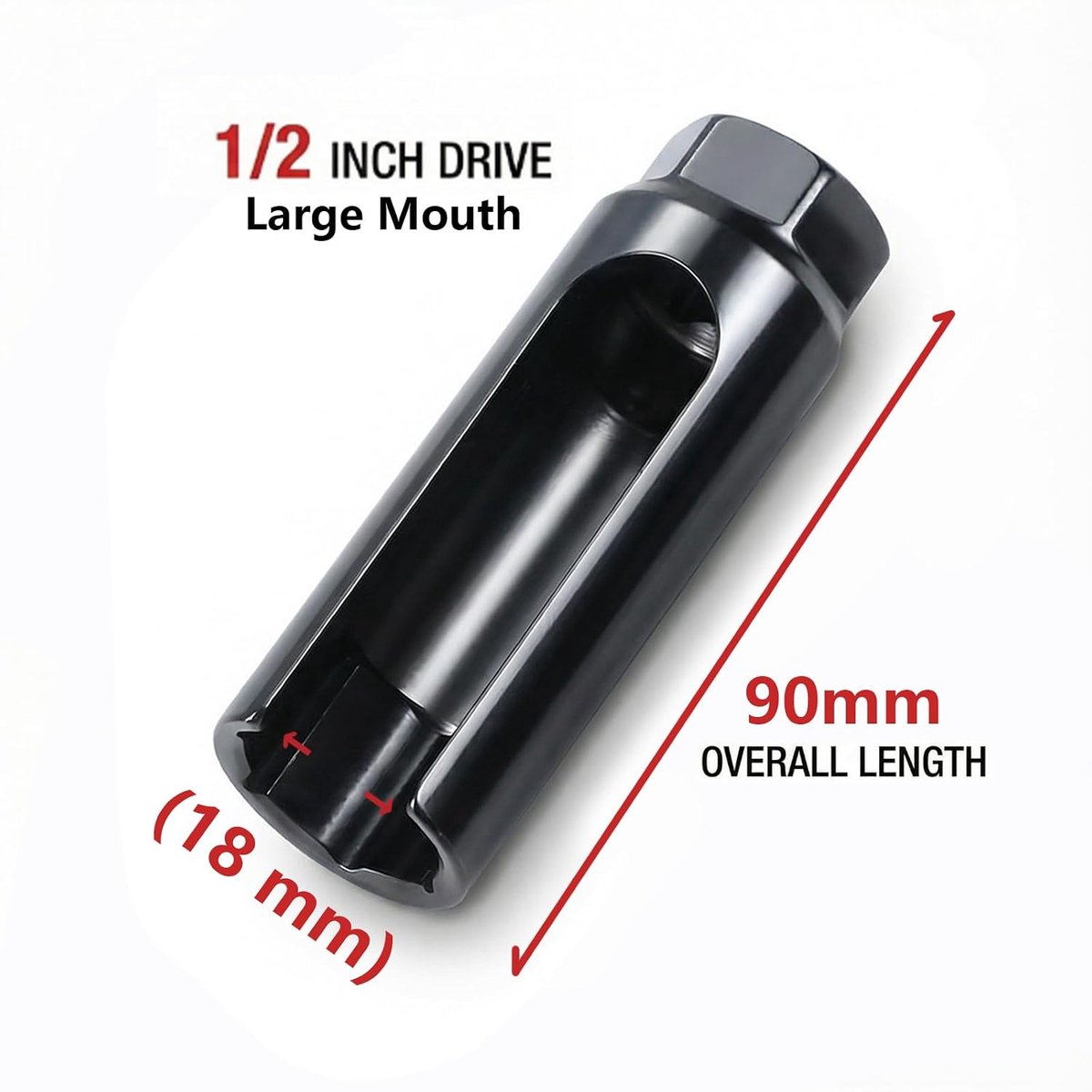 2 stuks lambdasondes dopsleutelset, O2 sensor dopsleutel 22 mm 1/2 inch met zijgleuf ter bescherming van de kabel, incl. L-vormige verlenging 1/2 inch aandrijving, universeel voor alle automerken