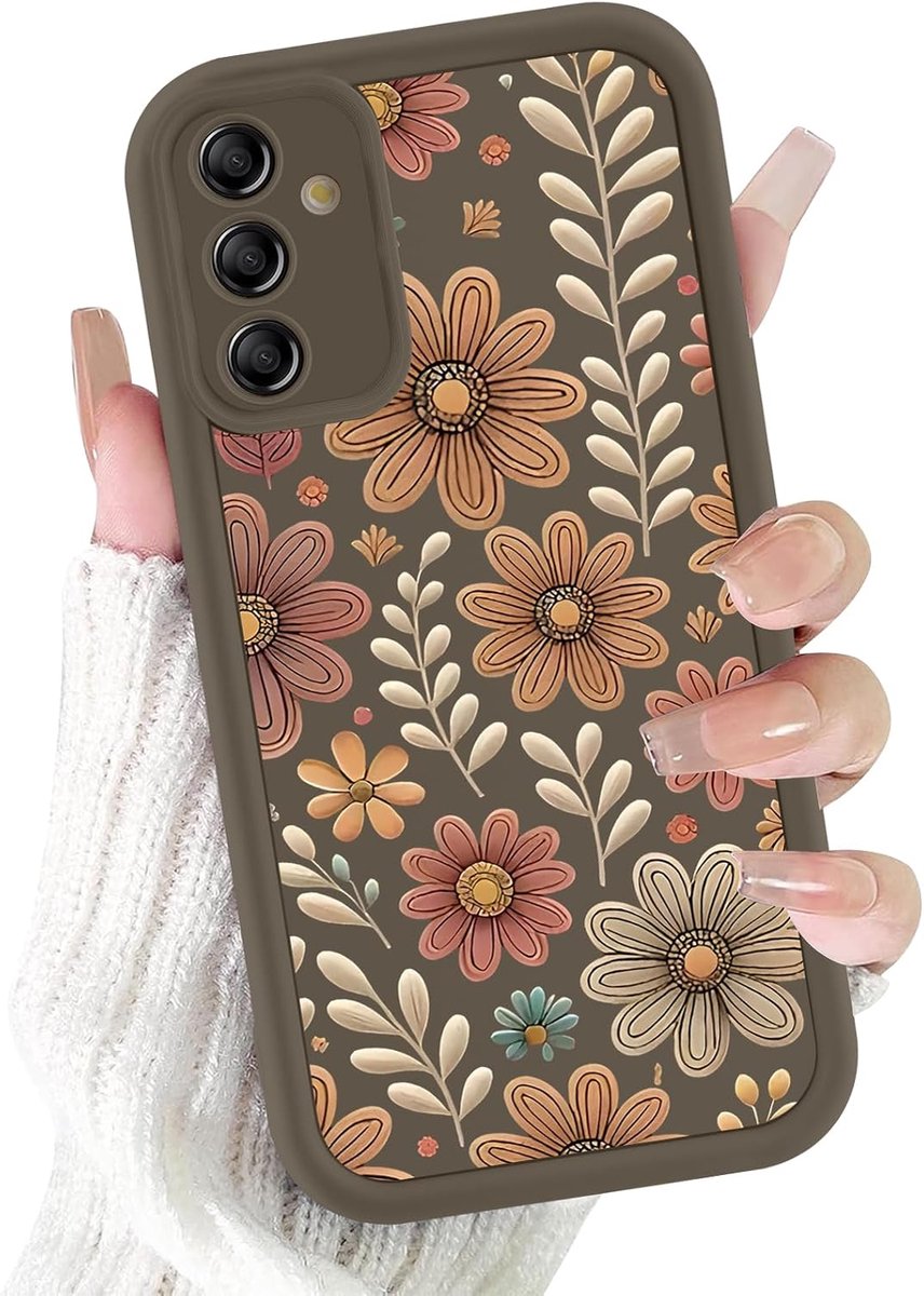 Beschermhoes voor Samsung Galaxy A34 5G, hoes met esthetisch bloemenpatroon, voor meisjes en vrouwen, mobiele telefoon, thermoplastische polyurethanen, siliconen, schokbestendig, beschermhoes