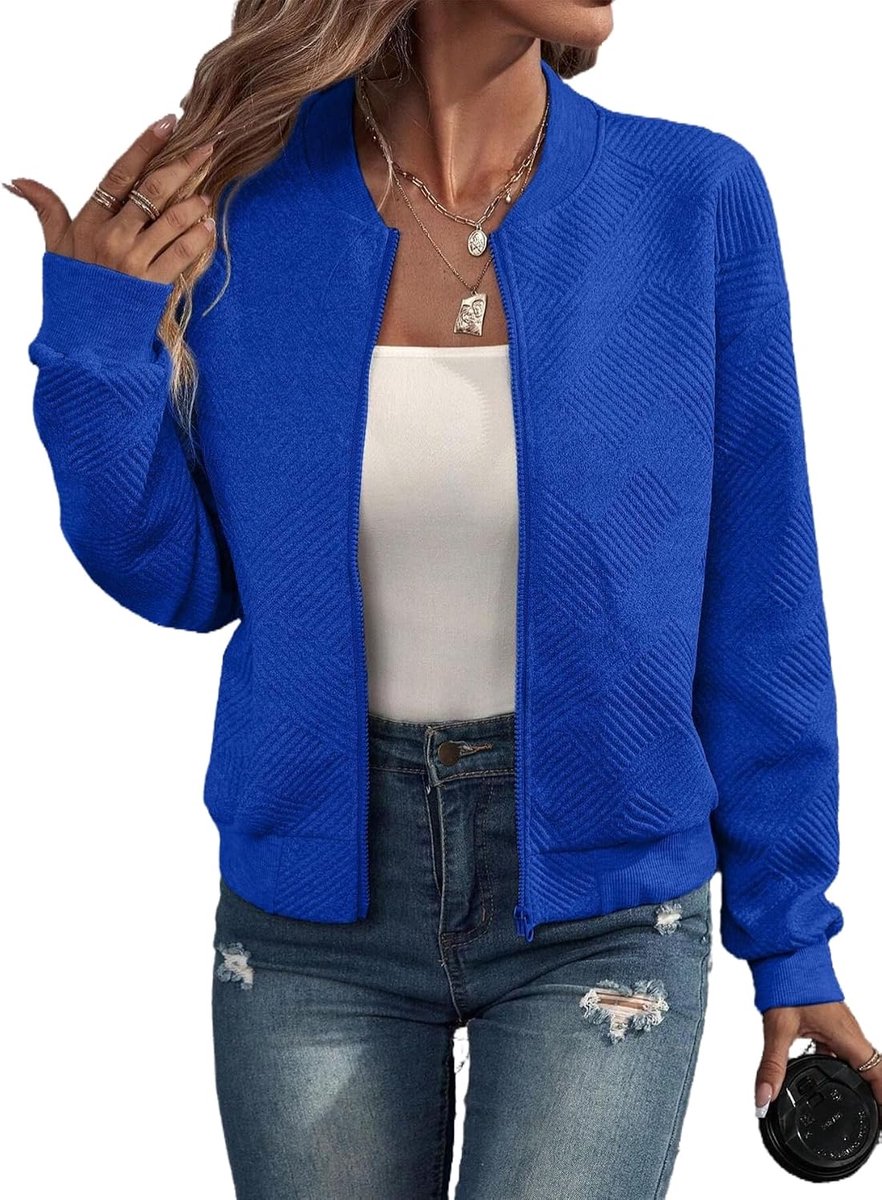 Lange Mouw Jas Casual Bomberjack Baseballjack Rits Lichtgewicht Tussenjas Sweatshirt
