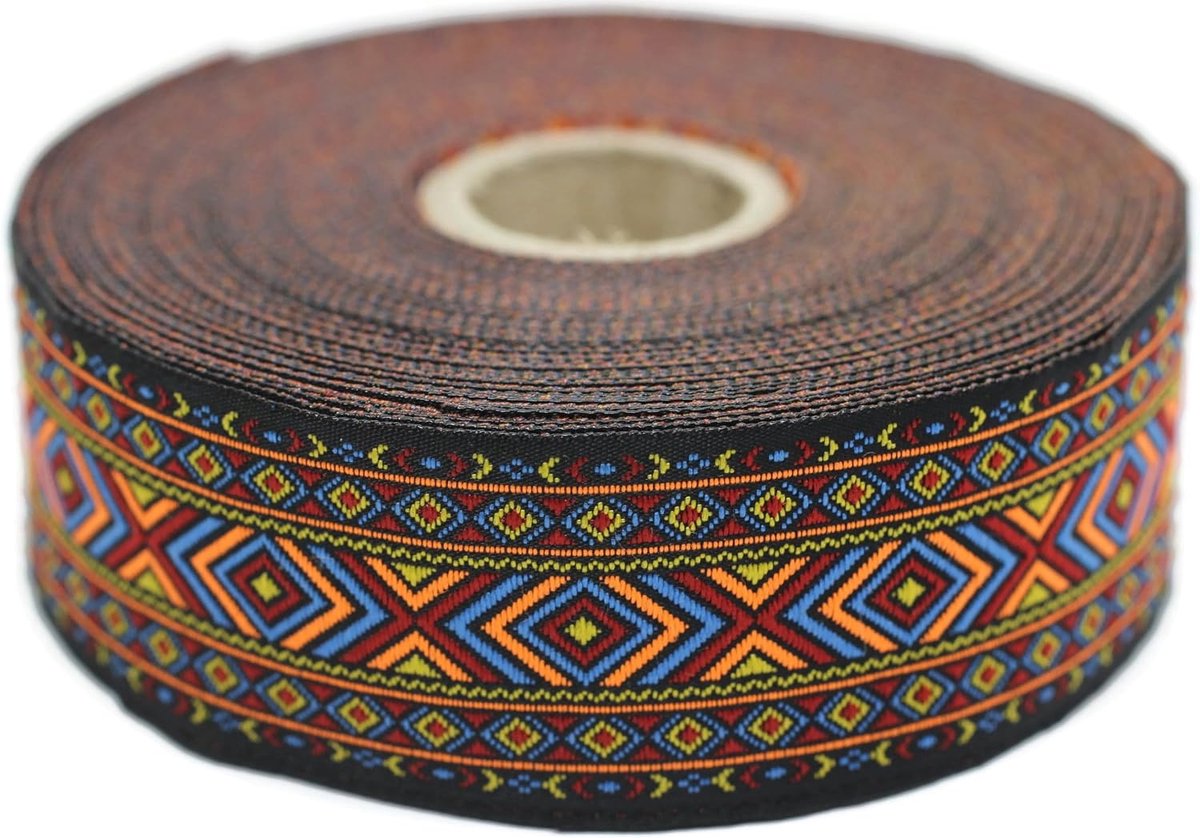 Jacquard lint oosterse reverie 10 m x 35 mm - rollen borduurlint voor naaiwerk decoratie 35995-V2