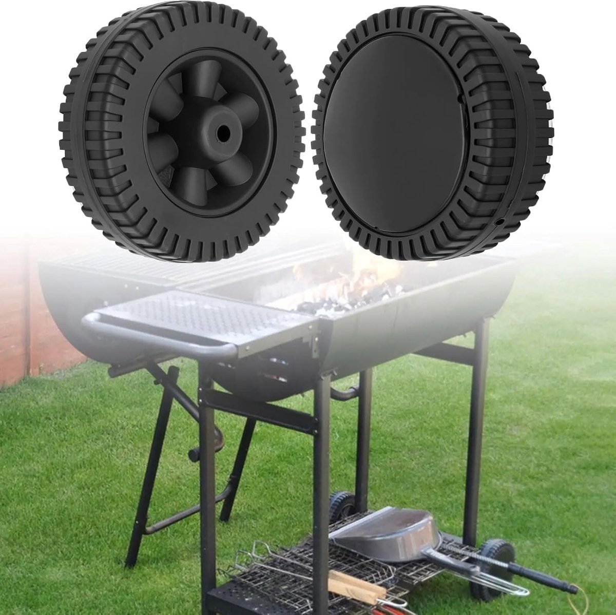 Reserveonderdelen, 2 stukken grill wielen onderdelen bbq grill wielen, gasgrills wielen, plastic grill wielen grill wielen reserveonderdelen