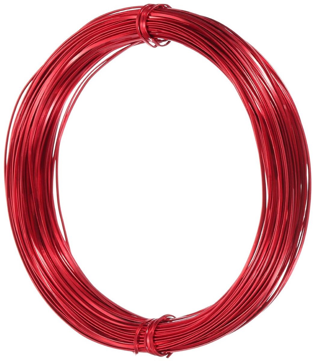 Draad voor handwerk, dikte 0,5 mm, flexibele metaaldraad voor bloemisterij, sieraden, modelleren, sculptuur, doe-het-zelf, rood