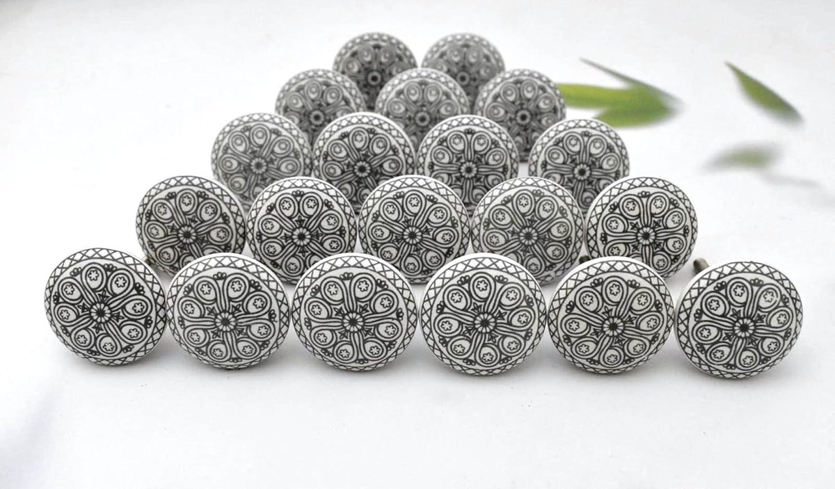 Knobs Kleurrijk Grijs voor Keukenkasten, Badkamer, Cupboards, Dresser, Drawers Chest Handmade Pottery Set van 20