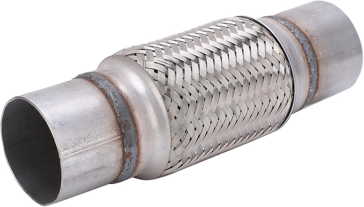 buis 60 mm houder, uitlaat, flexibele buis, uitlaat, uitlaatpijp, 2,5 x 10 inch, uitlaat, flexibele buis roestvrij staal, golvende flexibele verbindingsbuis voor personenauto's en