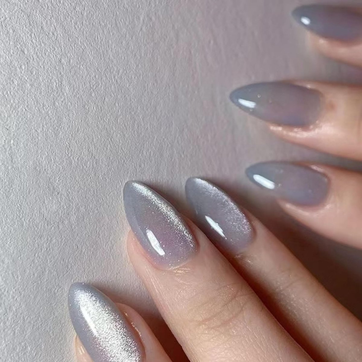 S Nagels om op te plakken, valse nagels, volledige afdekking, kunstdesign, 24 stuks, nude-kleurverloop, doorschijnend, glitter, kunstnagels voor vrouwen en meisjes