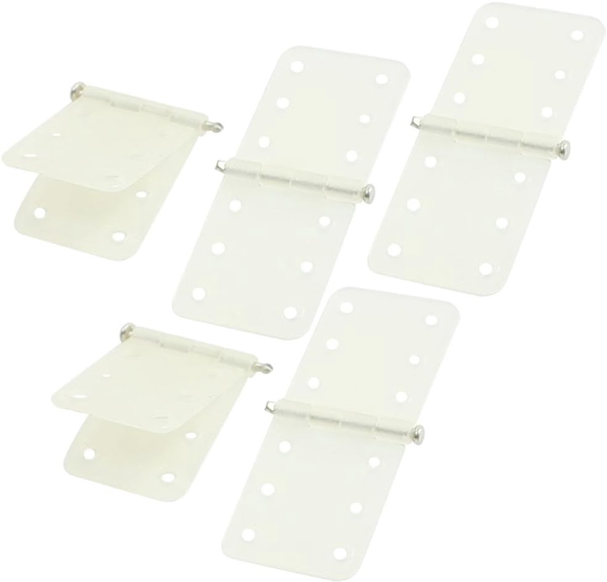 sourcing map 5PCS Vouwen Witte Nylon Speld Scharnieren Delen 11x28mm voor RC Vliegtuig