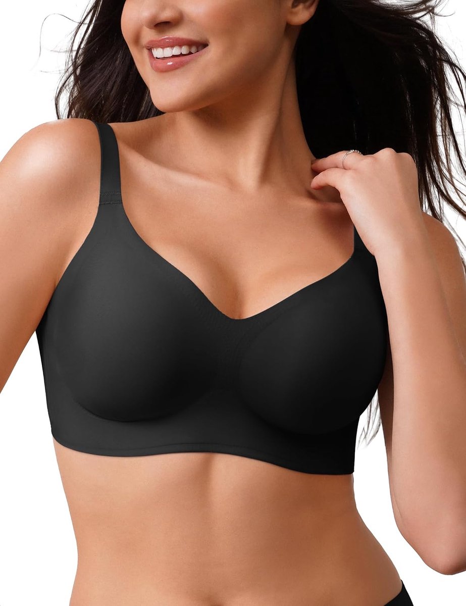 Dames V-Hals Bralette Naadloos Gevoerde Cups, 1 Stuk
