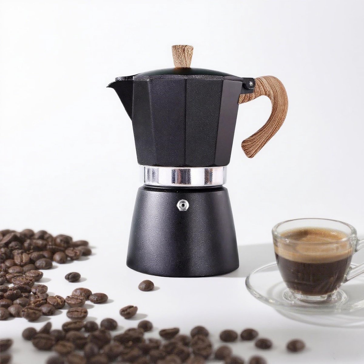 Moka Pot, Italiaanse Koffie Pot 6 Kop/10oz Kookplaat Espresso Maker Kookplaat Camping Handleiding Cubaanse Koffie Percolator Machine Italiaanse Espresso Greca Koffiezetapparaat Brewer