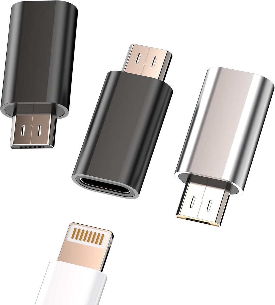 Lightning naar micro-USB (3 stuks) voor iPhone-aansluiting van MicroUSB mannelijke Android mobiele telefoon voor Apple datakabel compatibel met Samsung Galaxy S6 S7 Edge S7Active Note5