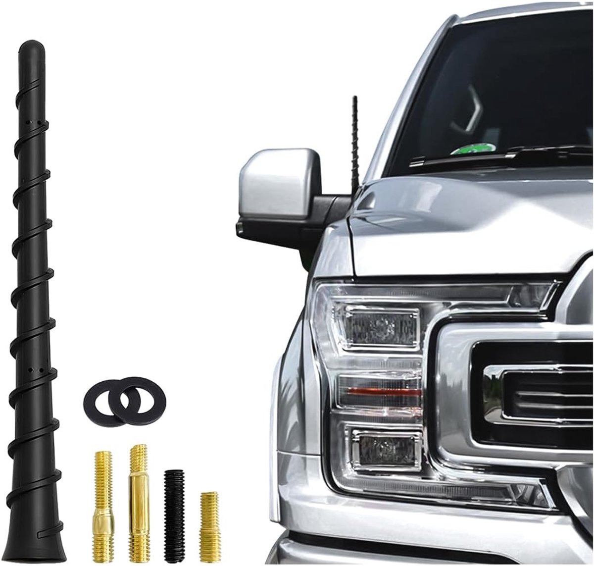 Auto-dakantenne, 18 cm korte auto-radio-antenne met sterke ontvangst, pvc-rubberen antenne, zeer flexibele antenne met sterke ontvangstfunctie