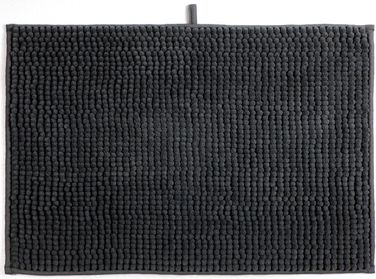 Badtapijt, douchemat, chenille, hoogpolig, badmat, 40 x 60 cm, grijs