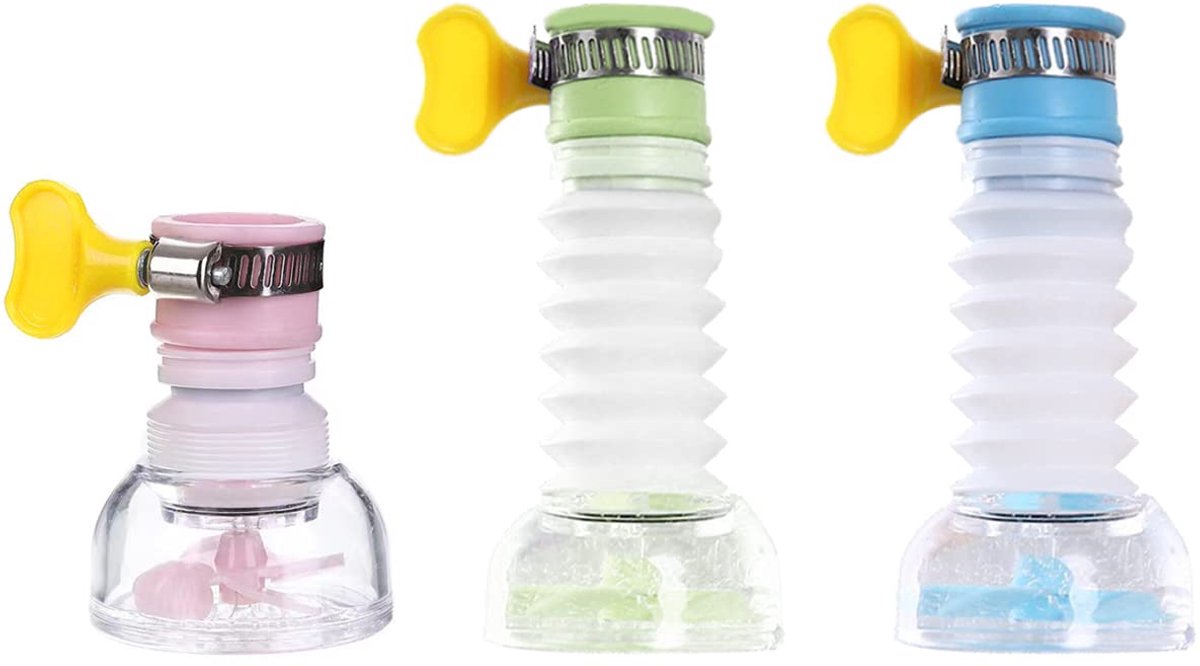 3-delige kraan, spatwaterdicht, spatwaterdicht, waterbesparend, gebruikt in inklapbare kranen voor keuken, badkamer en douche (roze, groen, blauw)