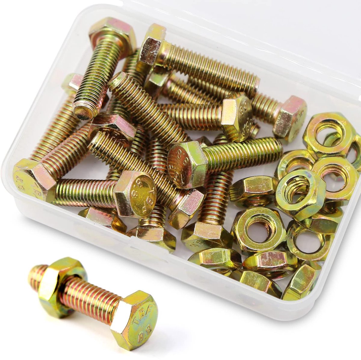 x 20 mm 15 stuks verzinkt staal zeskantschroeven bouten en moeren set, machineschroeven