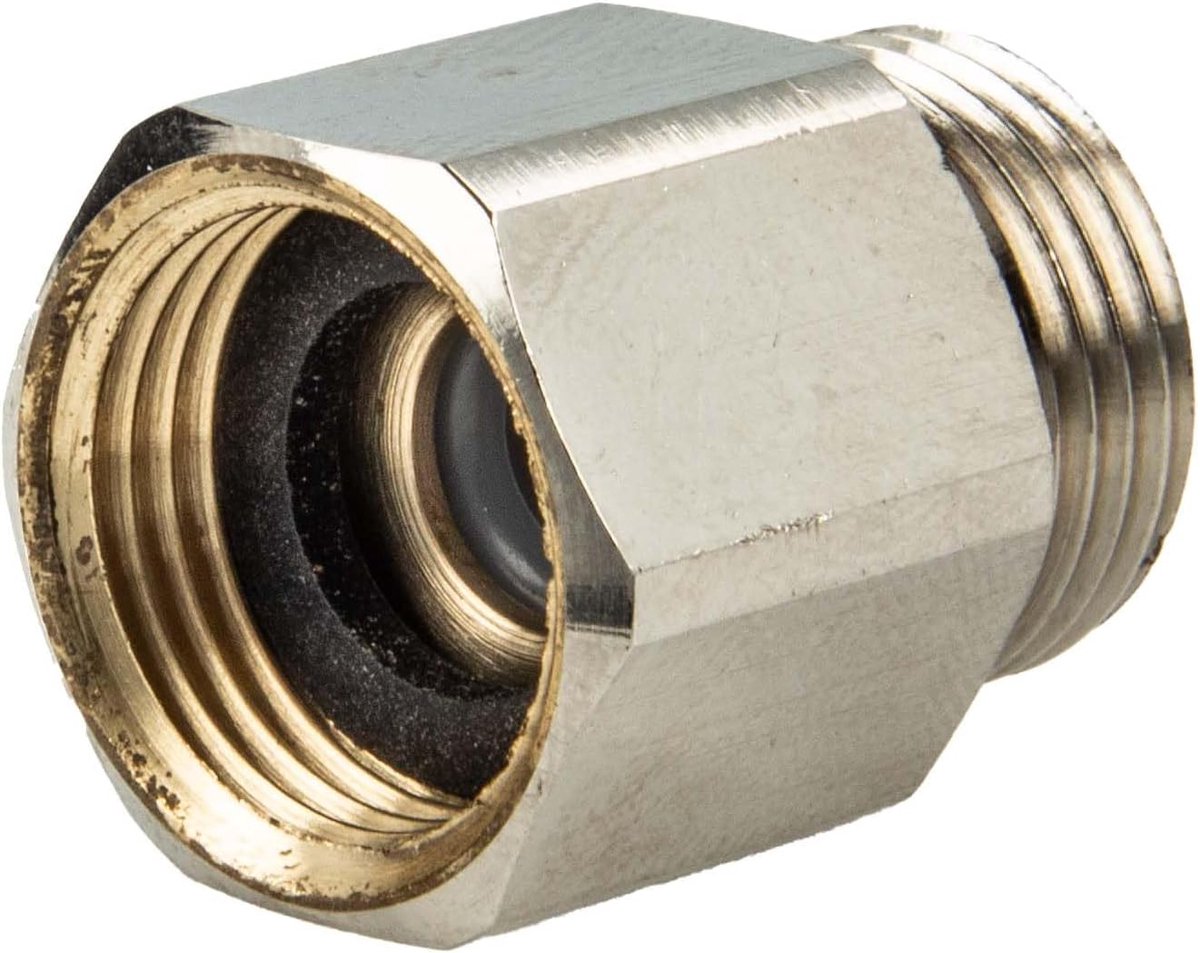tecuro Terugstroombeveiliging 3/8 inch mannelijk x 3/8 inch intrinsiek veilig met afdichting, terugstroombeveiliging - vernikkeld messing