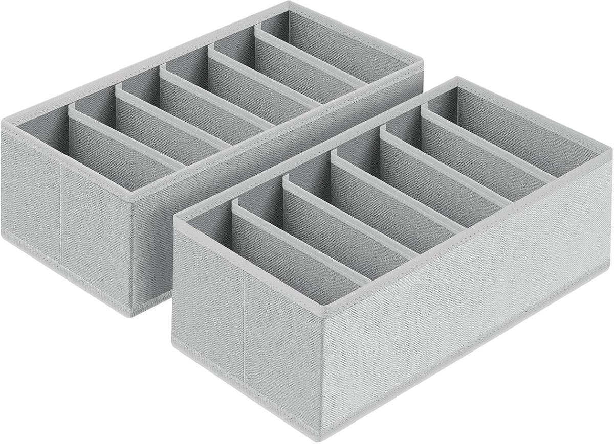 Lade-organizer voor ondergoed, set van 2 kastorganizers voor Pax-kledingkast, 30 x 15 x 9 cm, babycommode voor sokken, kinderkleding, grijs