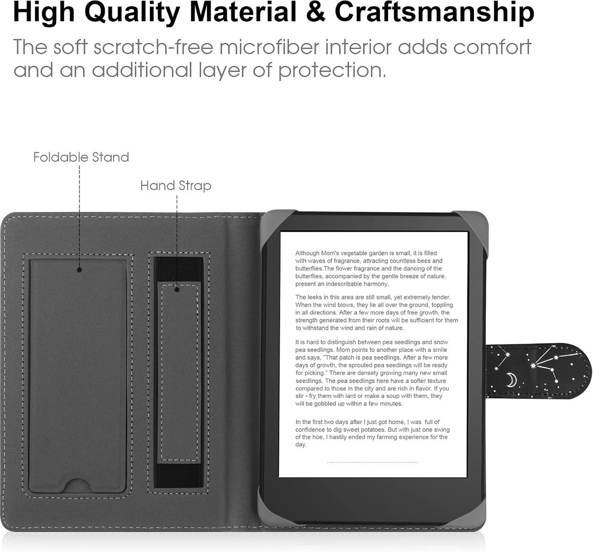 Universele beschermhoes voor 6,8 inch, 7 inch (16,8 cm), e-reader, compatibel met Kindle Paperwhite/Kobo/PocketBook/Tolino/Sony e-book reader, cover case voor 6-7 inch e-book reader met – foto 6