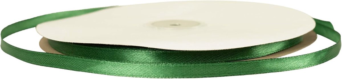 satijnen lint 6 mm dun x 91 m - diepgroen cadeauverpakkingslint voor bruiloft, Kerstmis en ambachten | Slanke decoratieve linten voor cadeauverpakking, taart, haarstrikken