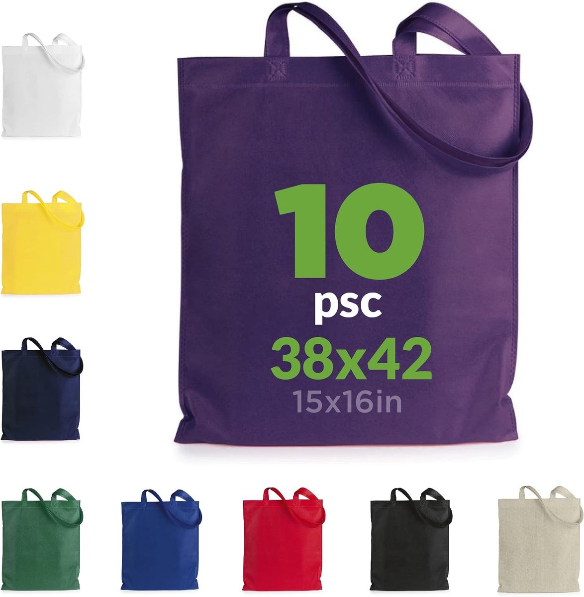 tassen, boodschappentas, stoffen tas, canvas, jute tas, stoffen tas, boodschappentas, canvas stof, lange hengsels, 100% katoen, sterke tas, wasbaar, 140 g/m², 38 x 42 cm