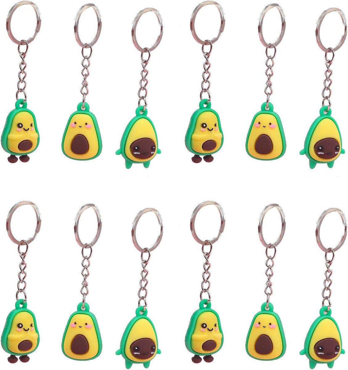 12 stuks avocado-sleutelhanger, sleutelhanger voor avocado's, perfect voor Valentijnsdag, verjaardag, Kerstmis