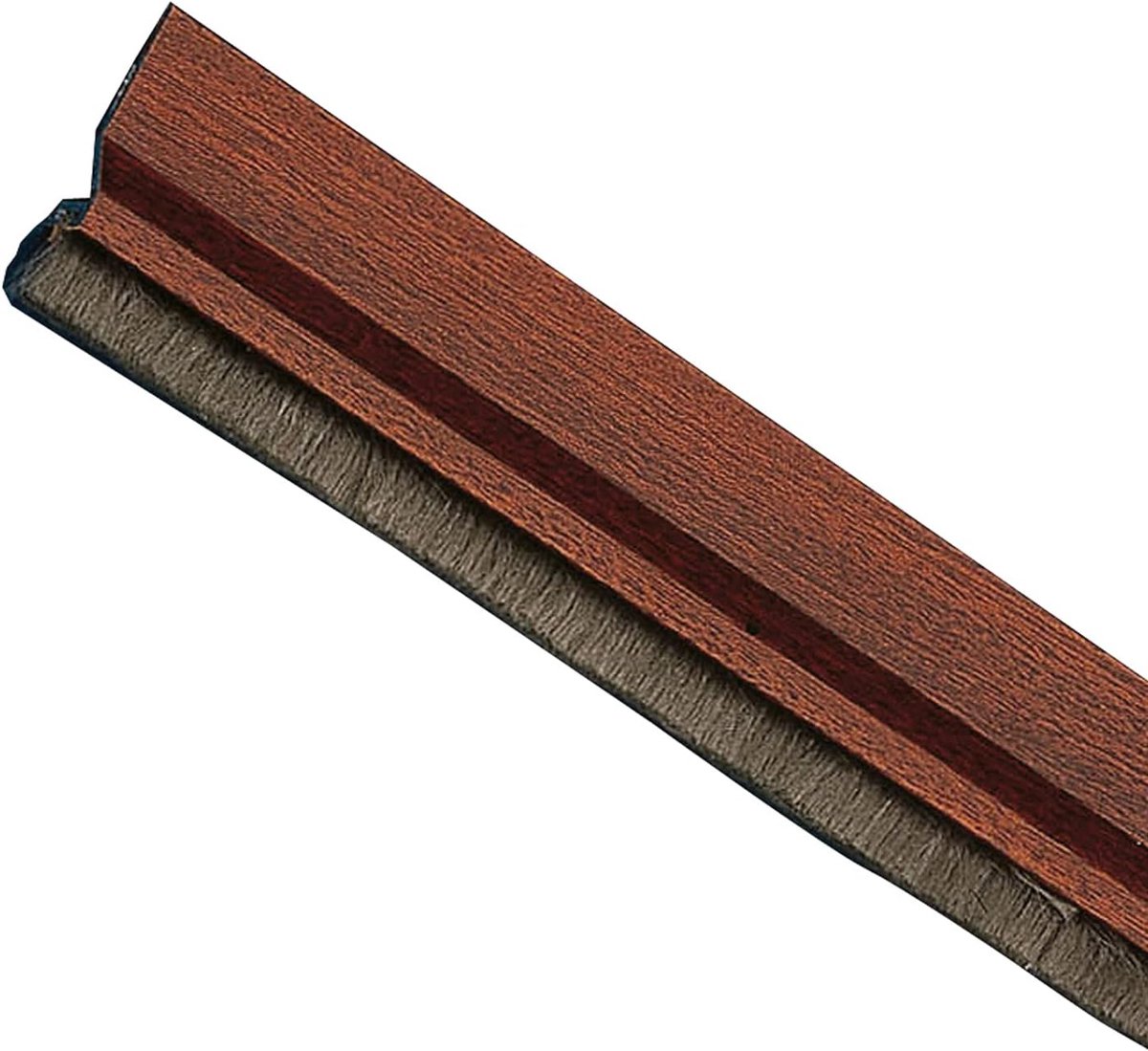 - Deurafdichting voor toegangs- of doorgangsdeuren - Opbouwafdichting met lijm - Haarborstel - Kunststof vel tussen de borstelharen - 82 cm - Sapelli - Aluminium