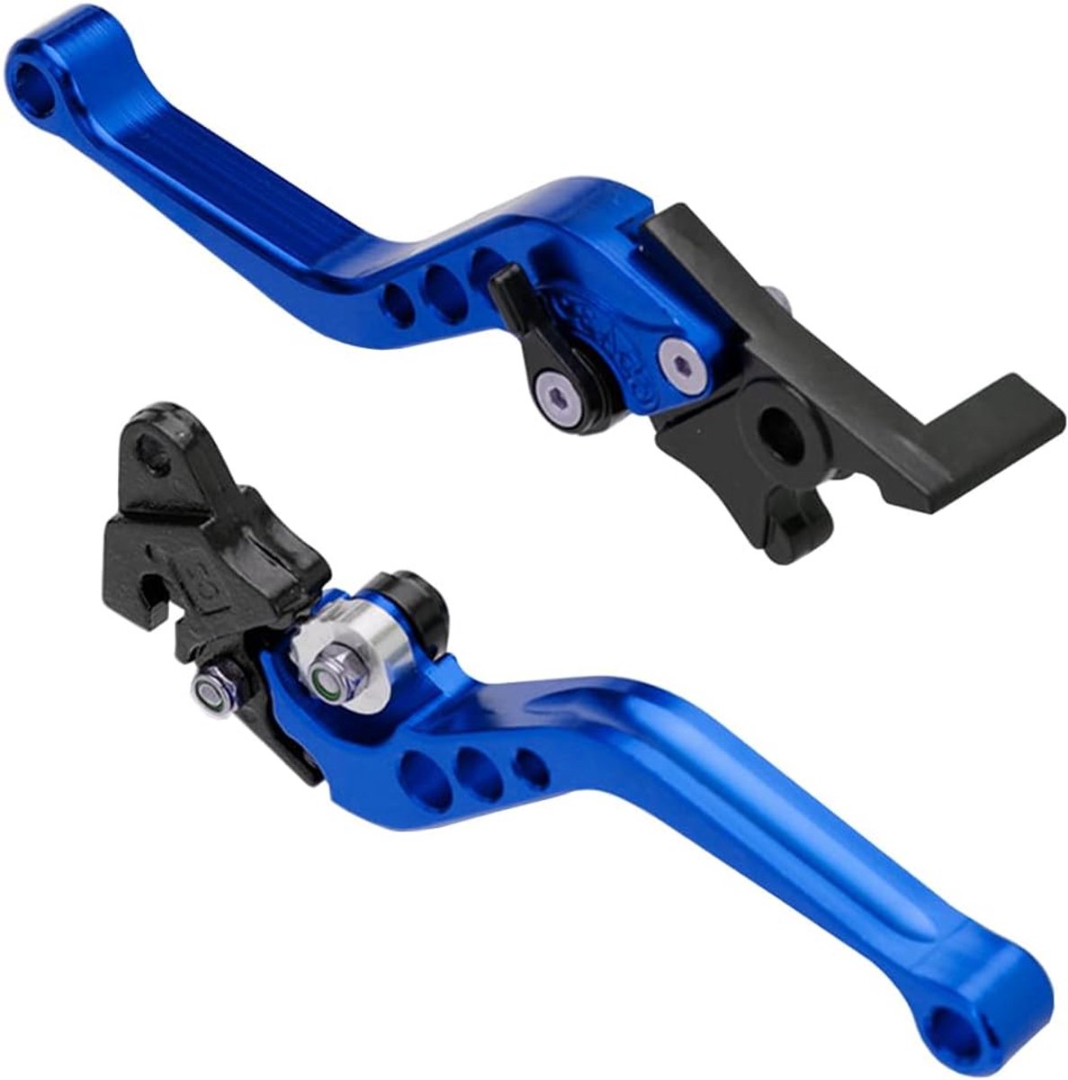 1 paar Motorfiets Rem Koppelingshendel 22mm Motorfiets Remhendel Verstelbaar Remkoppeling Hendel CNC Aluminium Remgreep Hevels Trommelremhendel Schijfremhendel Blauw