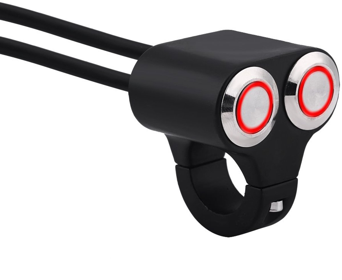 22mm Motorfiets Stuur Schakelaar, Universel Motorbike Stuur Rem Fog Koplamp Handvat On/Off Grip Schakelaars (Type B)