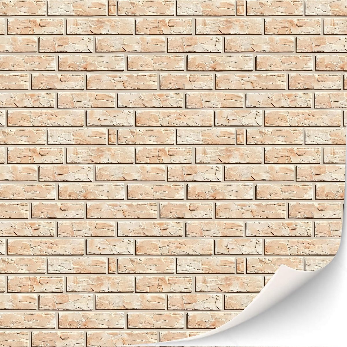 3 vellen zelfklevende wandbekleding voor poppenhuis 1:12 schaal (crèmekleurige bakstenen 1)