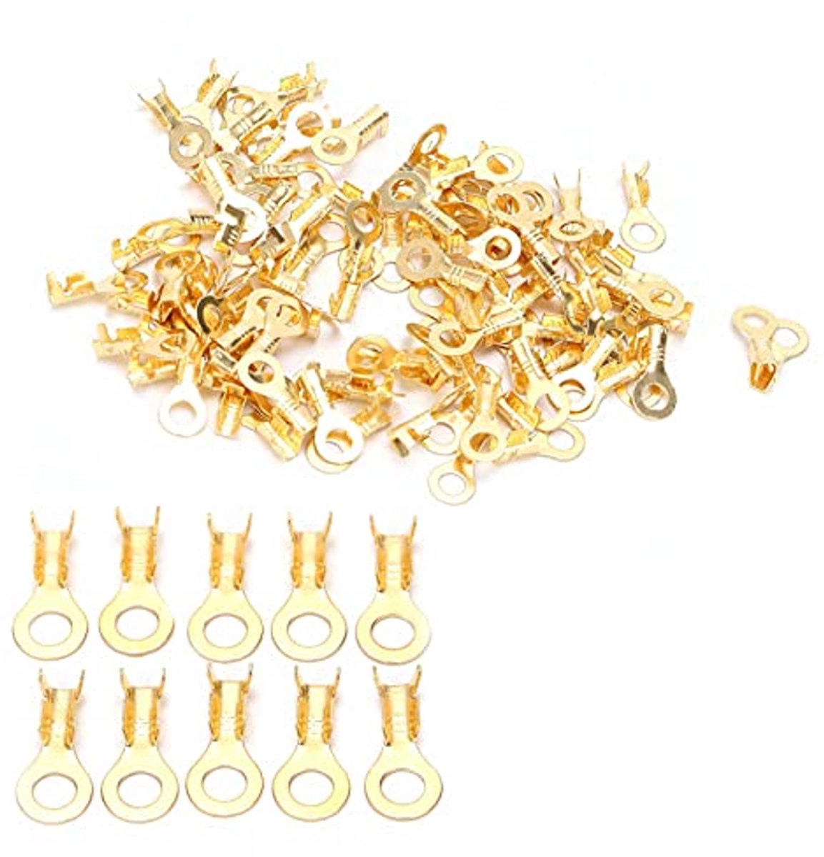 100 Stks M4 Stud Ring Terminals Zware Koperen Crimp Lugs Lassen Kabel Blote Koperen Oogje Lug: