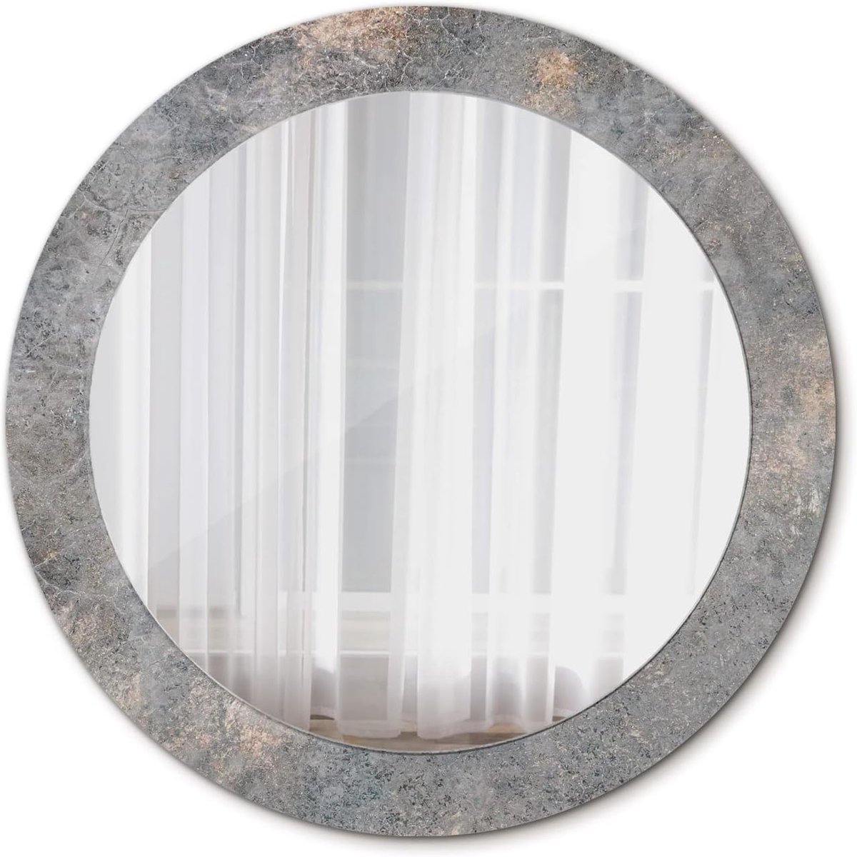 DIY Ø 70 cm Glas Interieur Decoratie Spiegel Hoge Kwaliteit Bedrukte Spiegel Ronde - Vintage beton