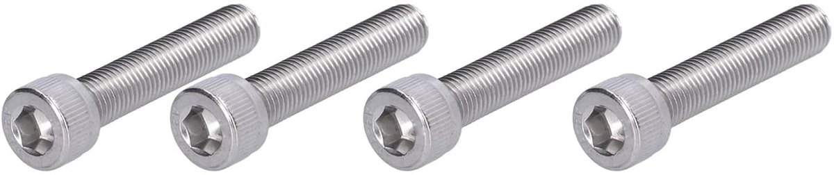 4 Stuks M10 Hex Bolt Socket Cap Head Hex Socket Bolt A2 Rvs 1.25mm Fijne Pitch Machine Fastener Hardware(M10*50)