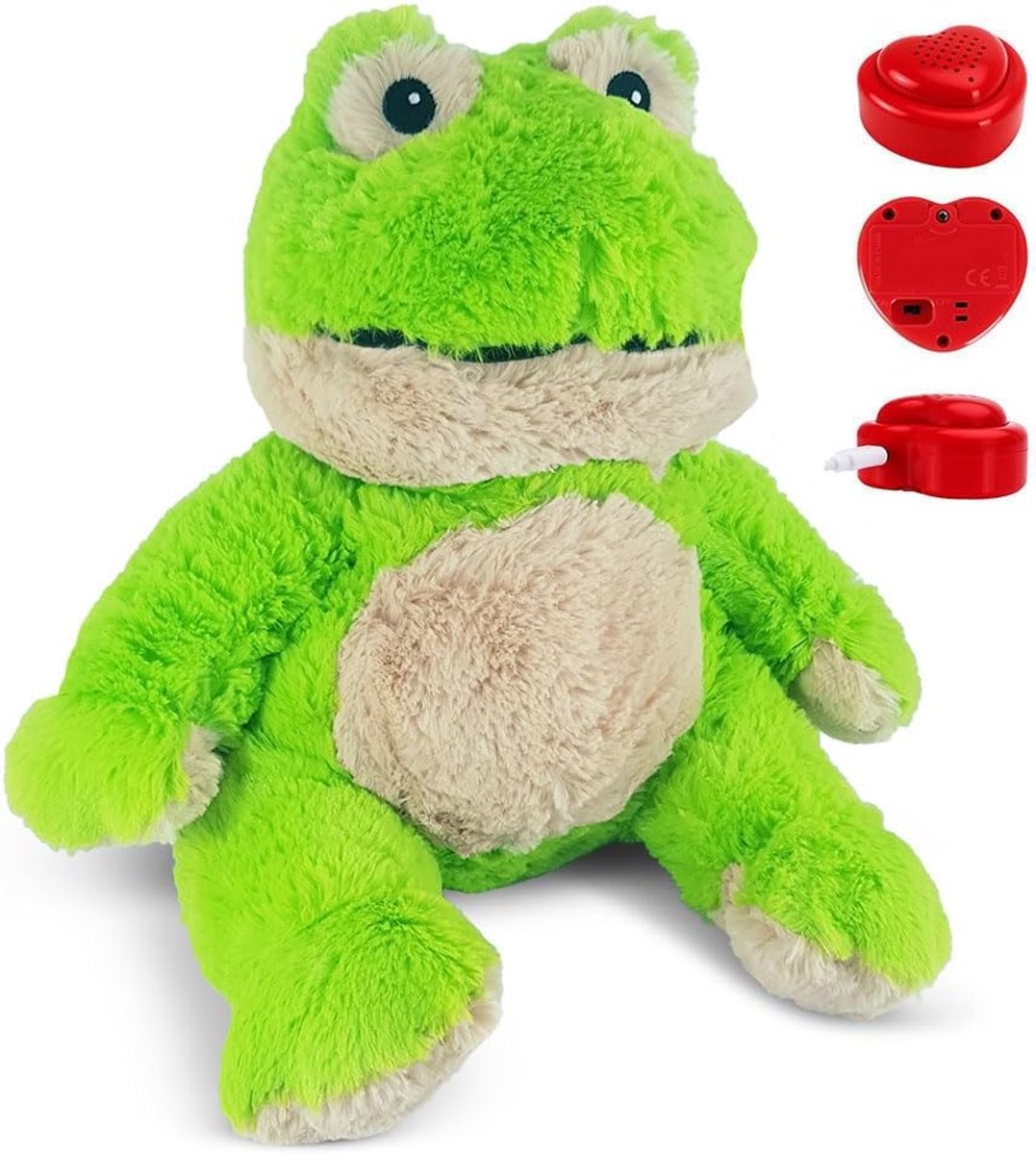 Knuffel met stem opname [Microfoon + MP3] | Kikker knuffel 45cm | Inc. Voice Recorder | Jouw eigen stem | Cadeau: Valentijn - Verjaardag - Jubileum – Geboorte – Moederdag | Message in a Cuddle