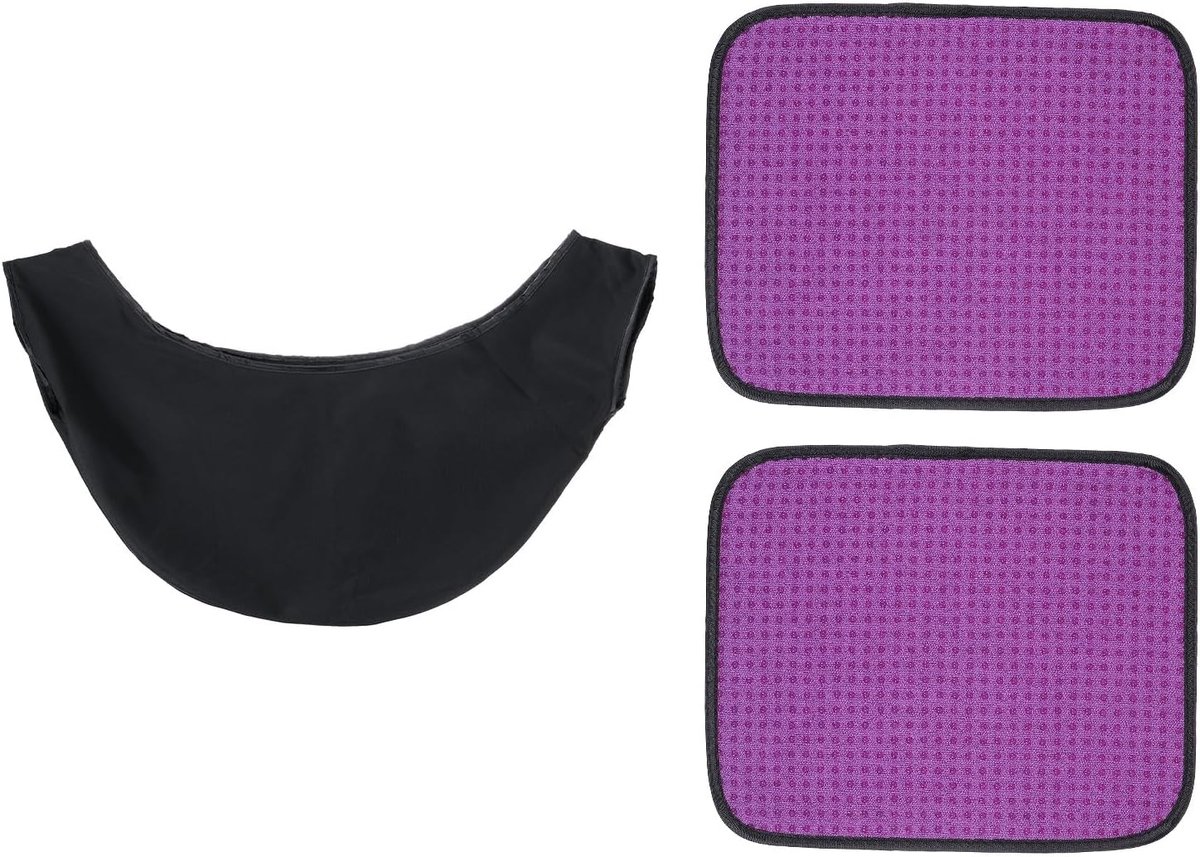 Microfiber Bowling Ball Shammy Pad 25,4 cm x 20,3 cm, 2 stuks bowlingbal handdoekreiniger antislip met wiptas voor opslag bowlingbal, rozerood