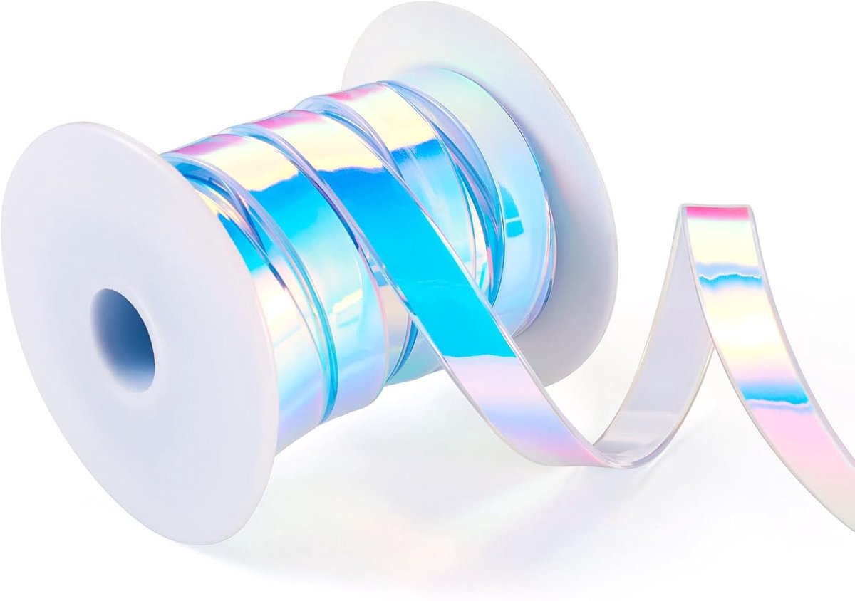 Linten regenboog PVC lint 12 mm breed siliconen lint voor doe-het-zelf ambachtelijke benodigdheden armband lanyard sleutelhanger maken, WhiteSmoke