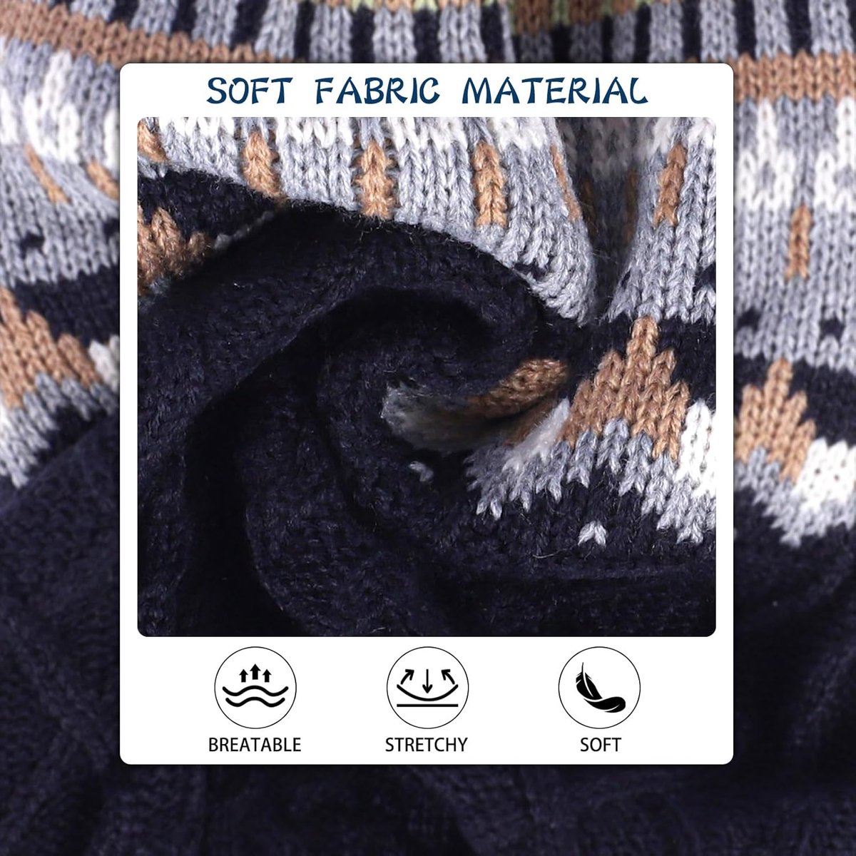 Gebreide Hond Trui Rolkraag voor Katten en Honden Koud Weer Vintage Kabel Dik Warm Winter Kleding Acryl Beige M voor X Kleine tot Medium Honden Pug Dashond Yorkie (Navy, Large)