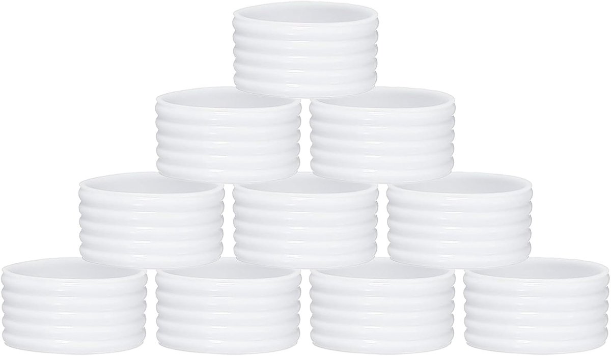 Gripring voor tennisrackets, rubberen ring voor rackets, antislip en absorberend, voor badminton- en squashgreep, wit, 10 stuks
