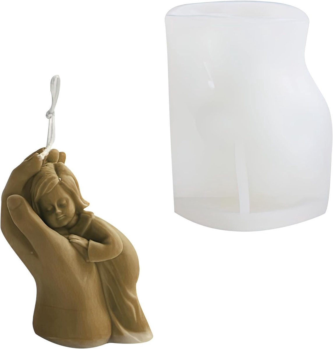 kaarsvorm voor moederdag, kaarsen, siliconen vormen, gietvormen, 3D-kaarsvorm voor moeder en baby, in de hand vorm, lichaam, siliconen vormen, gietvorm, siliconen vorm voor woondecoratie