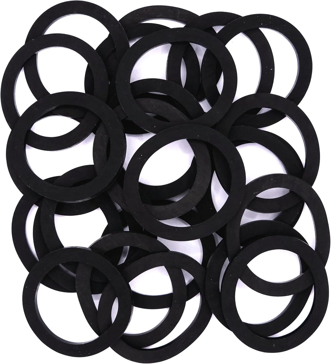 Rubberpakking 1 1/4", 39 × 30 × 2 mm, 25 Stuks | Voor Water, Sanitair, Verwarming en Leidingen; -20 tot 70 °C