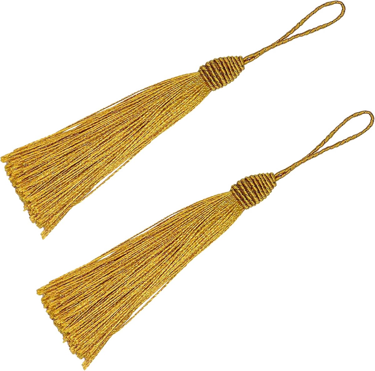 20 stuks 15,5 cm / 6 inch zijdeachtige floss bladwijzer kwastjes met 2-inch koordlus en kleine Chinese knoop voor sieraden maken, souvenir, bladwijzers, DIY knutselaccessoire (Kaki)