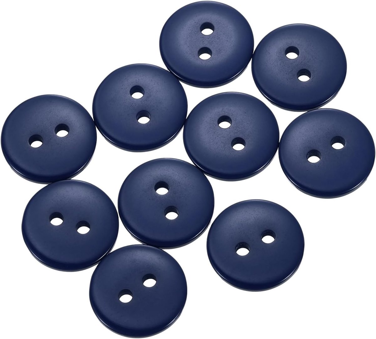 10 stuks hars naaiknoppen, 15 mm (5/8 inch) 2 gaten ronde ambachtelijke decoratie knopen voor jas, kleding vakantie decoratie, middernachtblauw