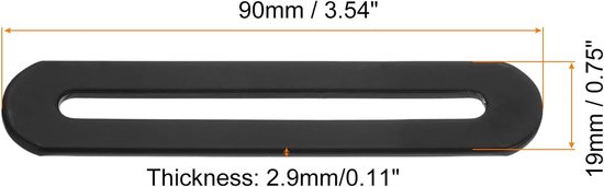 2 stuks verstelbare platte reparatieplaten met groef 90 x 19 mm roestvrij staal, rechte hoeksteunen voor houten meubels, zwart — afbeelding 5