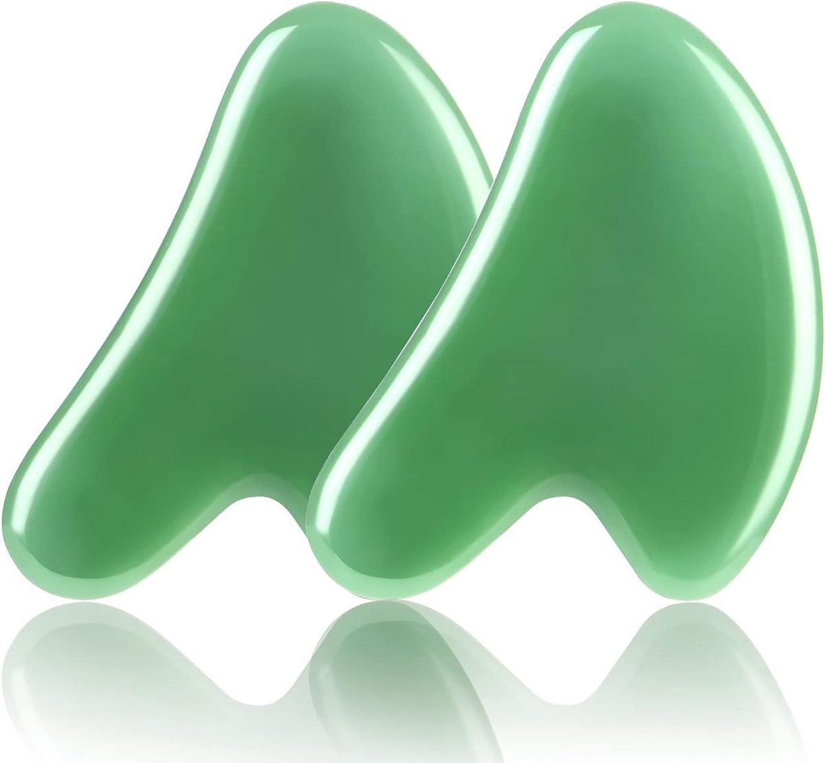 Gua Sha-bord, 2 stuks Jade Stone Face Scrapping Massager, Guasha Facial Tool, Green Quartz Natural Massage Tool Anti-veroudering en rimpels voor gezicht, oog, nek, lichaamsmassage