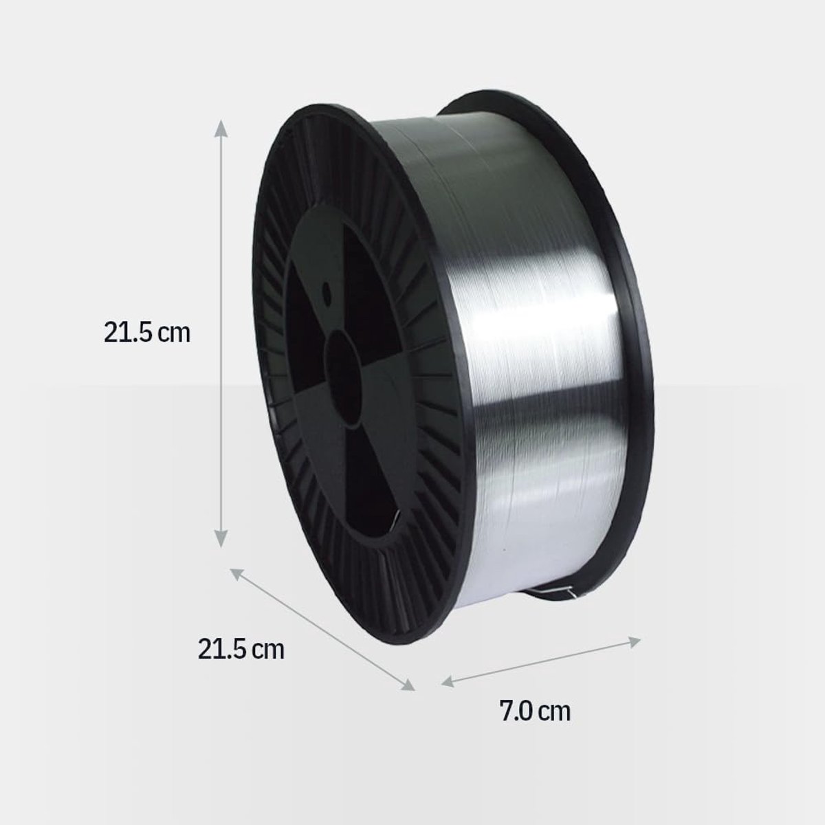 Massief draadrol aluminium (ALMg5), 200 mm, 2 kg, diameter 1,0 mm