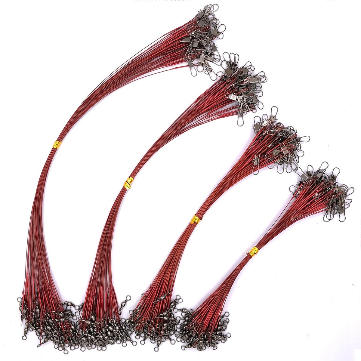 50 stks Visdraad Leiders Nylon-Coated Vislijn Trace Lokken Leiders met Swivels en Snaps Rvs Visgerei Leiders Tackle