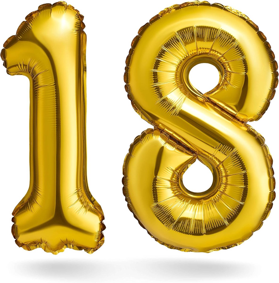 cijferballon, goud, 100cm, verjaardagsdecoratie, kinderverjaardagdecoratie, jubileum, cadeau (getallenset 18)
