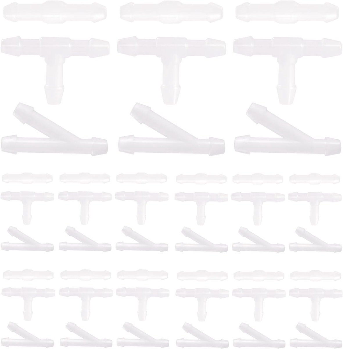 Ruitenwisserslang Connector, Ruitensproeierslangconnector, Ruitensproeiervloeistofslang Reparatieset, Inclusief T-type, Y-type, I-type, Wit