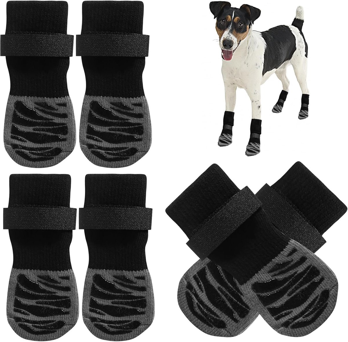 Schoenen, pootbescherming, antislip hondensokken met verstelbare hondenschoenen, huisdierpootbescherming, dubbelzijdige antislip hondensokken, indoor antislip sokken voor honden
