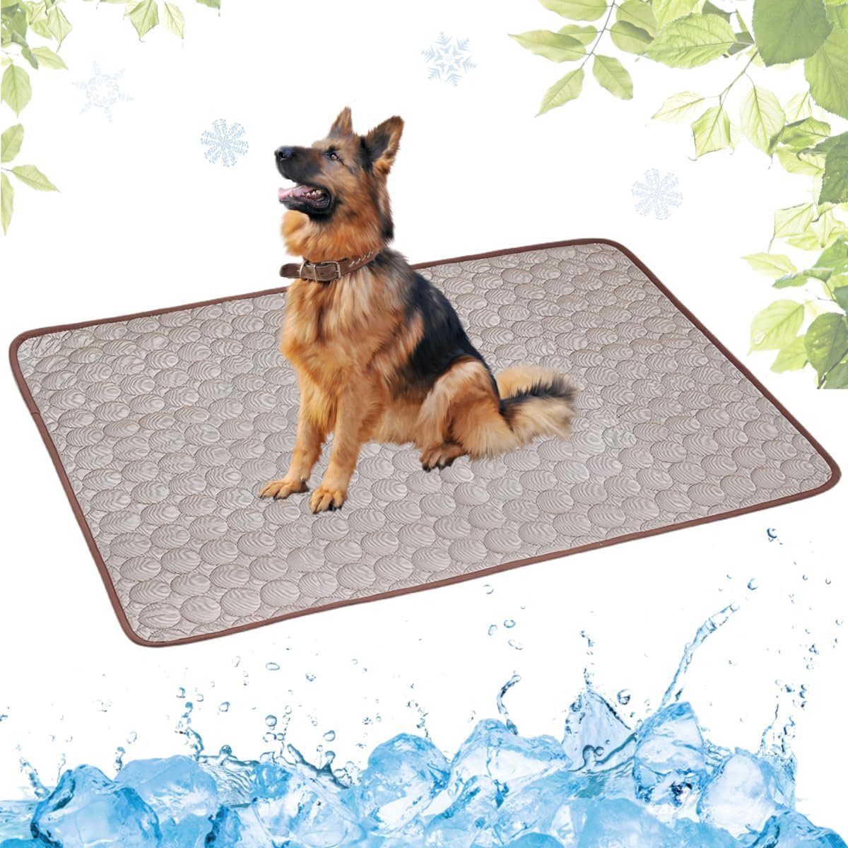 Koelmat voor Hond, Zelfkoel Hondenmat, Kat Koelmat, Niet-toxisch Huisdier Zelfkoelende Pad, Wasbaar Hondenkoelmat voor Honden en Katten in Hete Zomer Ontspannen(Koffie,70x100cm)