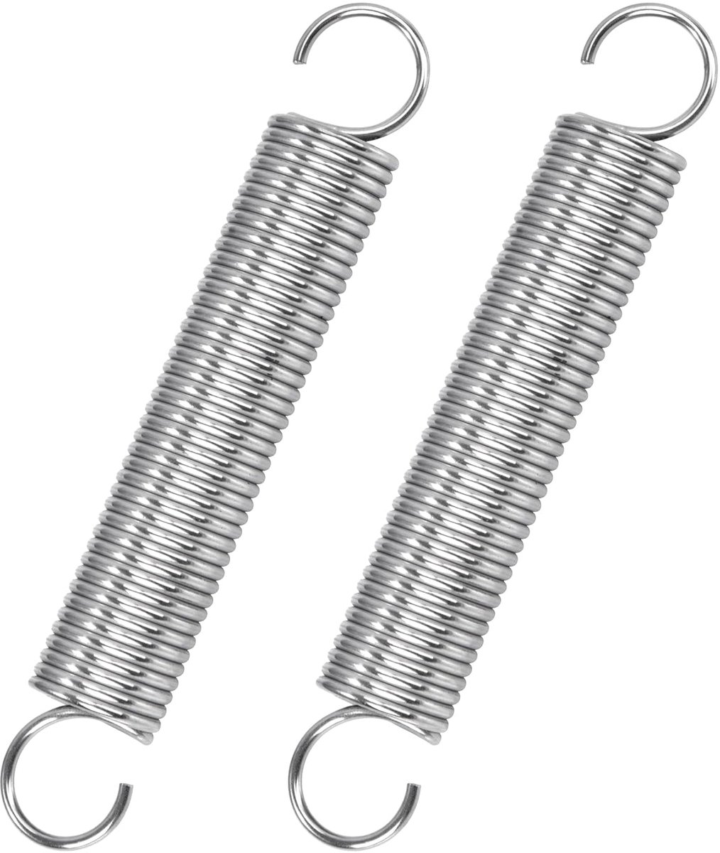 Trekveren met haak, roestvrij staal, trekveer, spanveer, 100 mm, buitendiameter 16 mm, draaddiameter 1,7 mm, maximale trekkracht 4,4 kg, 1,7 x 16 x 100 mm, 2 stuks